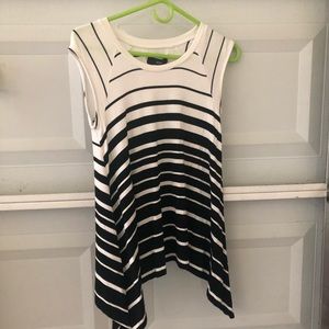Cap sleeve striped blouse